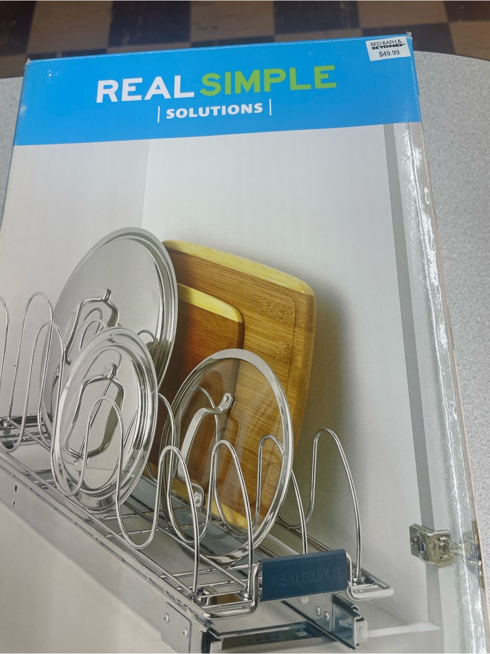 Real Simple Solutions Stainless Steel Lid & Cutting Board Organizer - Silver